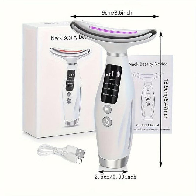 Neck & Face Massager Heated Skincare Tool (7-in-1).
