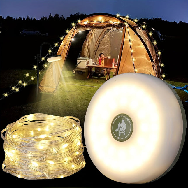 Rechargeable Camping String Lights with 5 Modes.