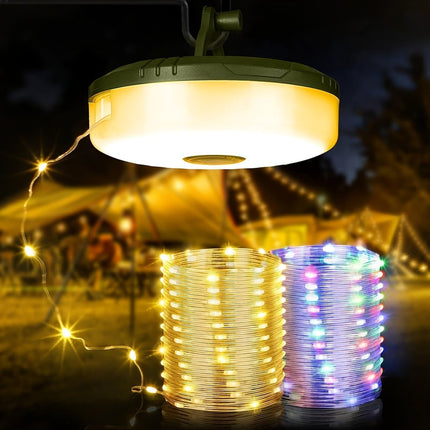 Rechargeable Camping String Lights with 5 Modes.
