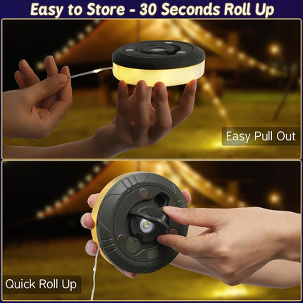 Rechargeable Camping String Lights with 5 Modes.