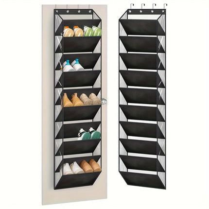 10-Tier Over-the-Door Foldable Shoe Organizer.