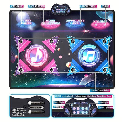 Double Dance Mat Music Light Exercise Toy.