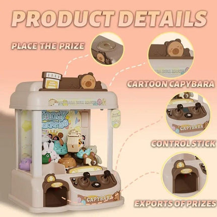 Capybara Toy Claw Machine with Plush Prizes.
