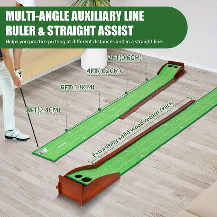 Golf Putting Mat with 2-Hole Training Design.