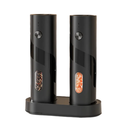 Electric Salt & Pepper Grinder Set with Charging Base (2 pcs).