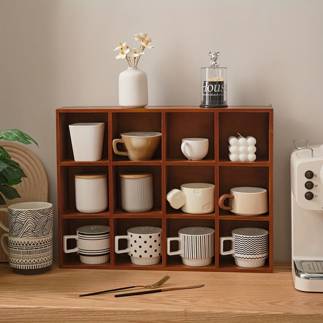 Wood Storage Box & Cup Organizer.