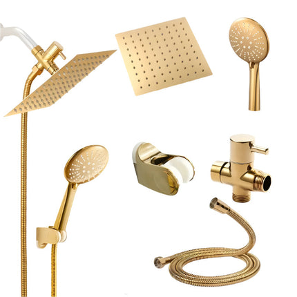 Golden Rainfall Shower Head Handheld Combo Set.