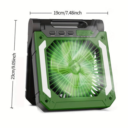 20000mAh Solar Camping Fan with LED Light.