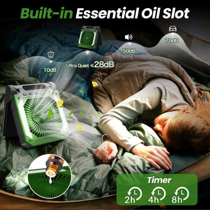 20000mAh Solar Camping Fan with LED Light.