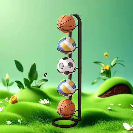Metal Sports Ball Rack Organizer Stand (5-Tier).
