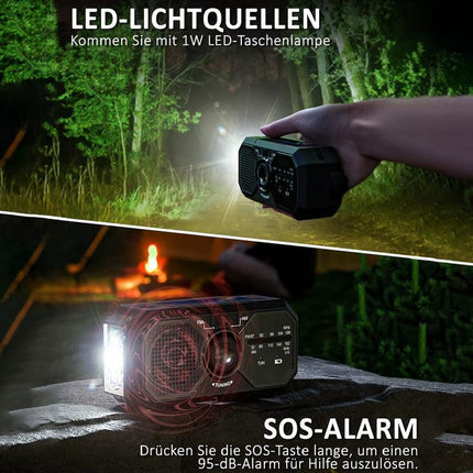 Emergency Radio Solar Hand Crank USB Power Bank.