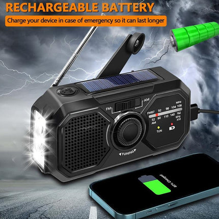 Emergency Radio Solar Hand Crank USB Power Bank.