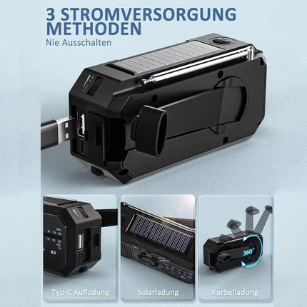 Emergency Radio Solar Hand Crank USB Power Bank.