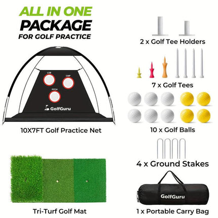 Golf Practice Net with Mat & Target.