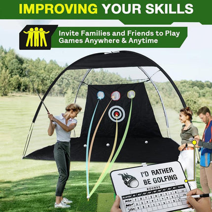 Golf Practice Net with Mat & Target.