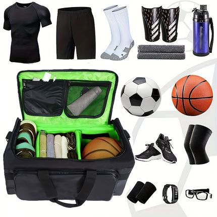Basketball Duffel Bag with Black Neon Green Sports.