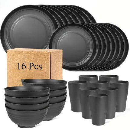 Shatterproof Tableware Set for Camping & Home (16pcs).