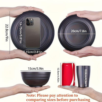 Shatterproof Tableware Set for Camping & Home (16pcs).