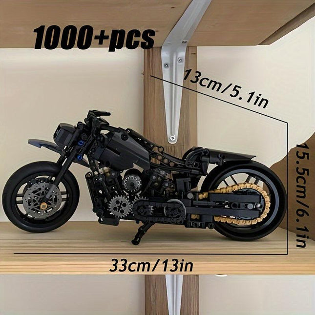 Retro Motorcycle Building Block Kit (1000pcs).