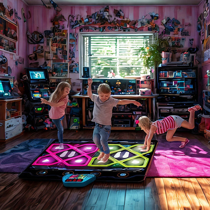 Double Dance Pad LED Rhythm Game Mat.