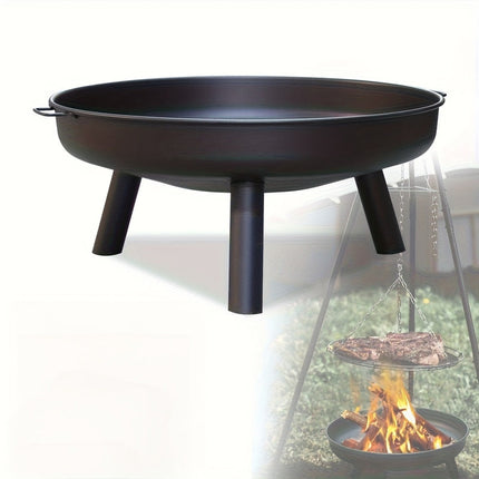 Outdoor Metal Fire Pit Bowl with Handles & Legs.
