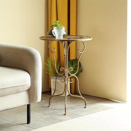 Vintage Metal Scrollwork Side Table.