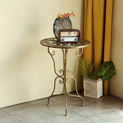 Vintage Metal Scrollwork Side Table.