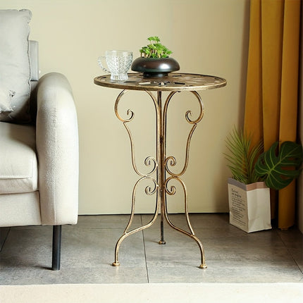 Vintage Metal Scrollwork Side Table.