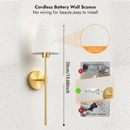 Battery Wall Sconces Set of 2 with Remote.