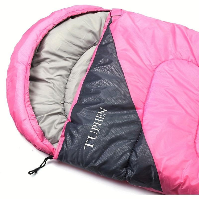 Rosy Four-Season Rectangular Sleeping Bag for Adults.