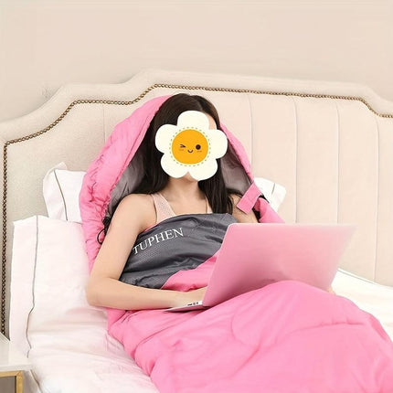 Rosy Four-Season Rectangular Sleeping Bag for Adults.