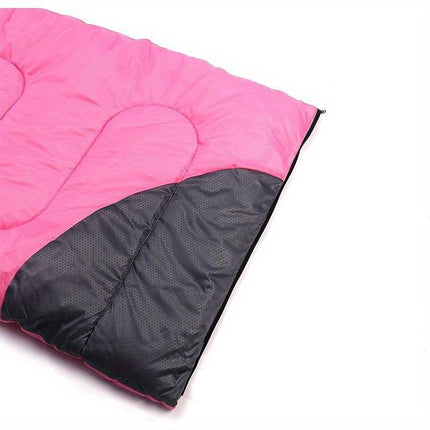 Rosy Four-Season Rectangular Sleeping Bag for Adults.