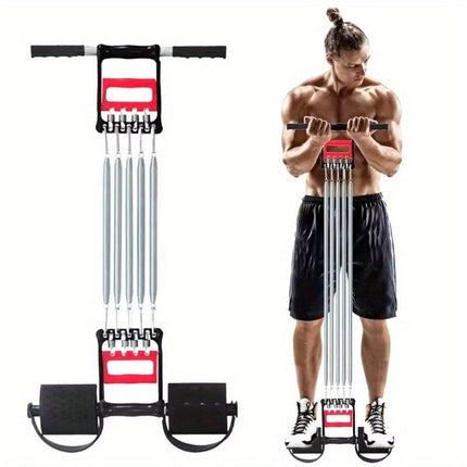 1Pc Multifunctional Spring Pedal Puller Fitness Tensioner(Black).