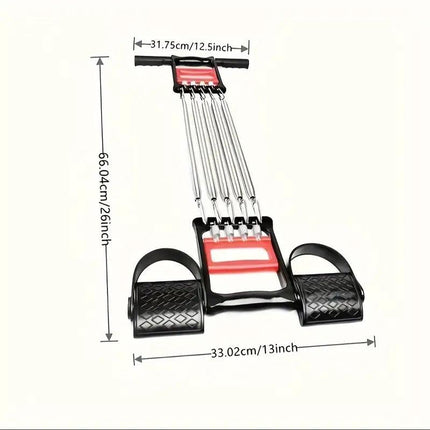 1Pc Multifunctional Spring Pedal Puller Fitness Tensioner(Black).