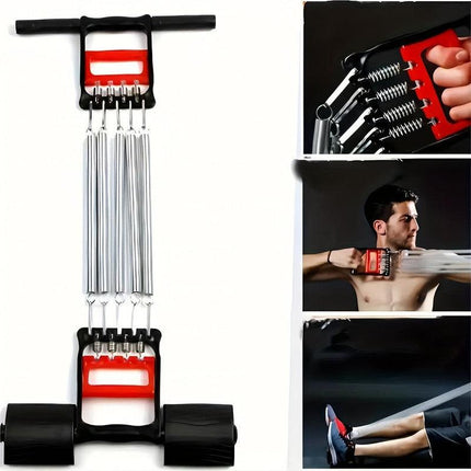 1Pc Multifunctional Spring Pedal Puller Fitness Tensioner(Black).