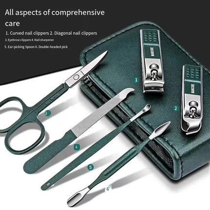 Portable Stainless Steel Nail Clipper Set (6 pcs).