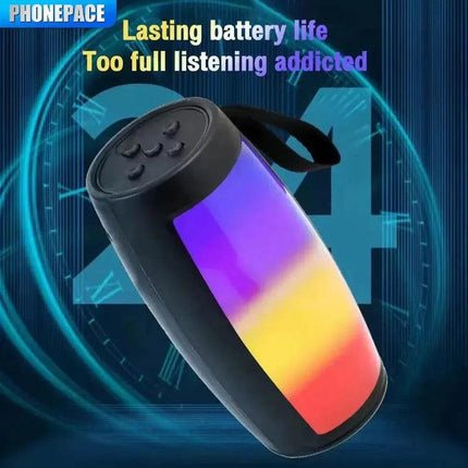 LED Lights Speaker with Powerful Bass Black.