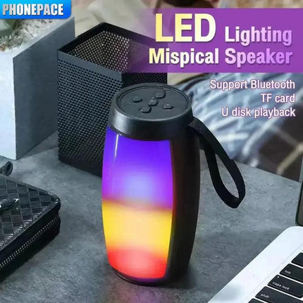 LED Lights Speaker with Powerful Bass Black.