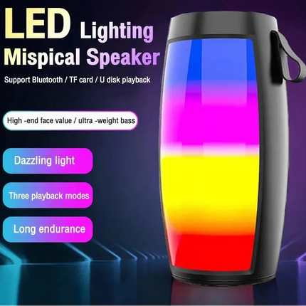 LED Lights Speaker with Powerful Bass Black.