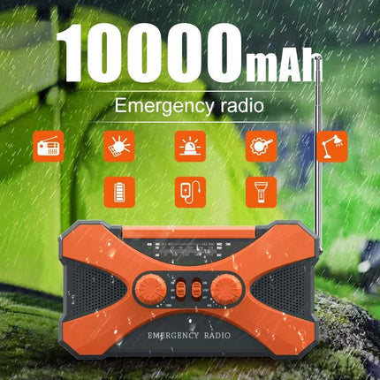 Emergency Hand Crank Solar Radio Orange.