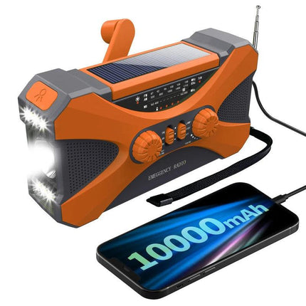 Emergency Hand Crank Solar Radio Orange.