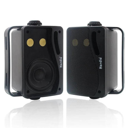 3-Way Waterproof Wall Mount Speakers Black.