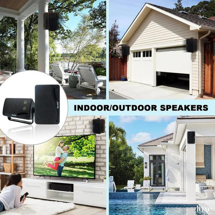 3-Way Waterproof Wall Mount Speakers Black.