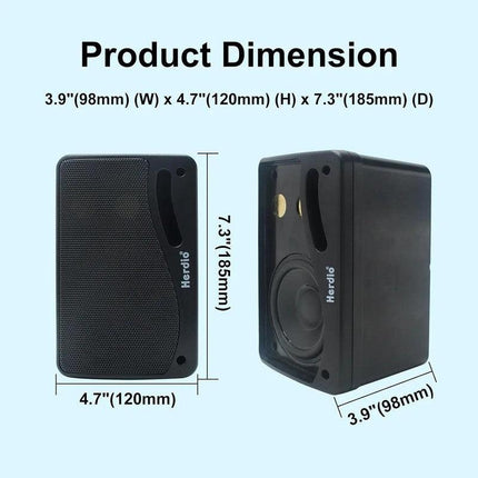 3-Way Waterproof Wall Mount Speakers Black.