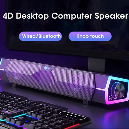 Computer Bluetooth RGB Light Speaker Black.