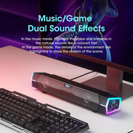 Computer Bluetooth RGB Light Speaker Black.