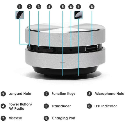 Bone Conduction Bluetooth Speaker Silver.