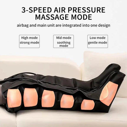 360 Air Pressure Leg Massager Boots with Remote Black.