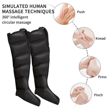 360 Air Pressure Leg Massager Boots with Remote Black.