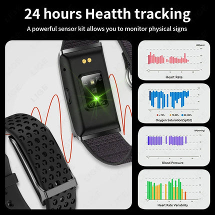 Smart Fitness Bracelet with 24H Heart Rate Black.
